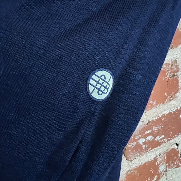 Blue Nails Thailand Indigo Men's Button Up Cardigan Fine Gauge Sweater Shirt L - Picture 3 of 6